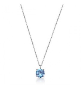 Collana Gioielli Sagapò Dazzly in acciaio con cristallo acquamarina SDZ164