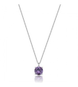 Collana Gioielli Sagapò Dazzly in acciaio con cristallo ametista SDZ163