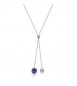 Collana Gioielli Sagapò Dazzly in acciaio cravattino con zirconi ametista SDZ160