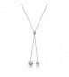 Collana Gioielli Sagapò Dazzly in acciaio cravattino con zirconi bianchi SDZ159
