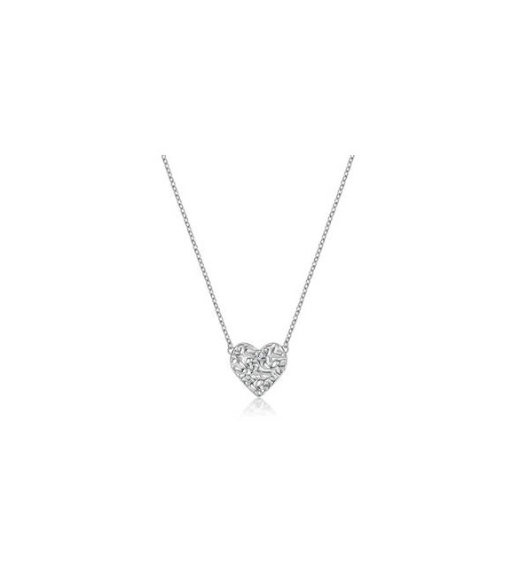 Collana Gioielli Sagapò Emotion in acciaio con Cuore martellato SMO05