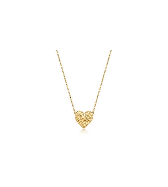 Collana Gioielli Sagapò Emotion in acciaio dorato con Cuore martellato SMO06