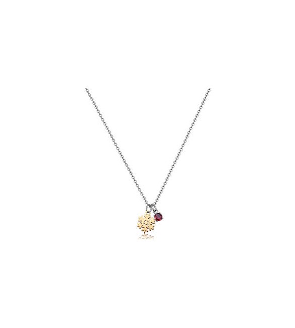 Collana Gioielli Sagapò Joyful in acciaio bicolore con fiocco di neve SJF08