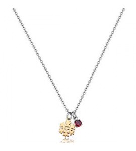 Collana Gioielli Sagapò Joyful in acciaio bicolore con fiocco di neve SJF08