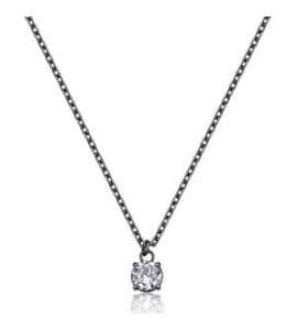 Collana Gioielli Sagapò Tricky in acciaio brunito con zircone bianco STK17