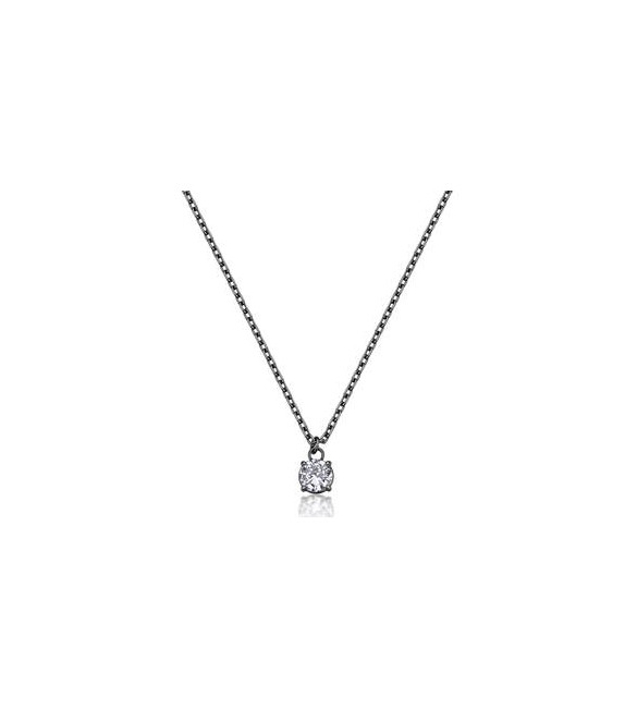 Collana Gioielli Sagapò Tricky in acciaio brunito con zircone bianco STK17
