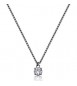 Collana Gioielli Sagapò Tricky in acciaio brunito con zircone bianco STK17