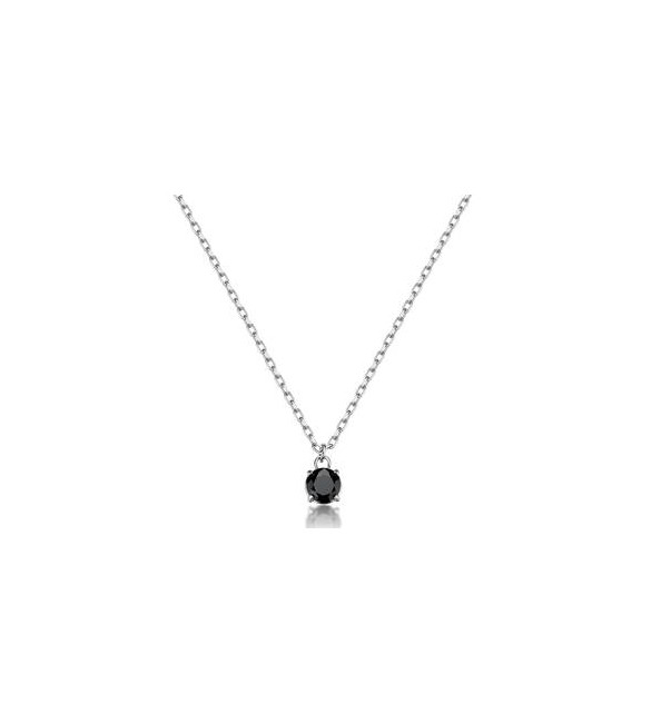 Collana Gioielli Sagapò Tricky in acciaio con zircone nero STK18