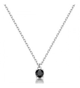 Collana Gioielli Sagapò Tricky in acciaio con zircone nero STK18