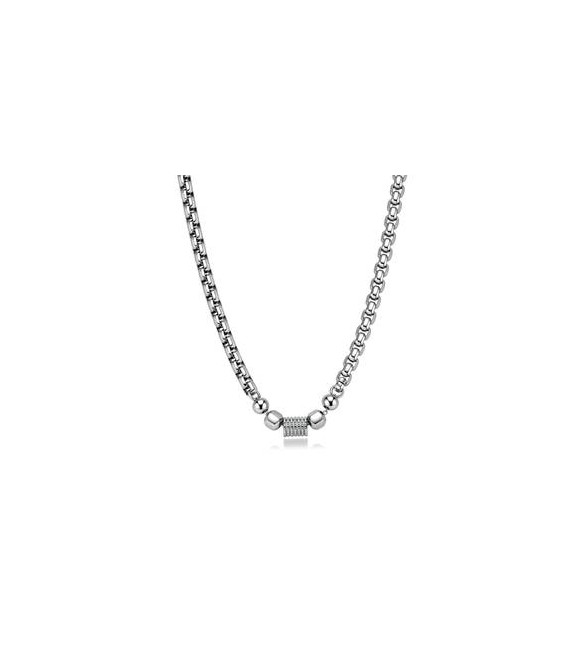 Collana Uomo Gioielli S\'Agapò Riot in acciaio con sfere srt06