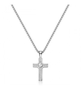Collana Uomo Gioielli Sagapò Proud in acciaio con croce e zirconi SPD42