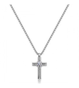 Collana Uomo Gioielli Sagapò Proud in acciaio con croce SPD39