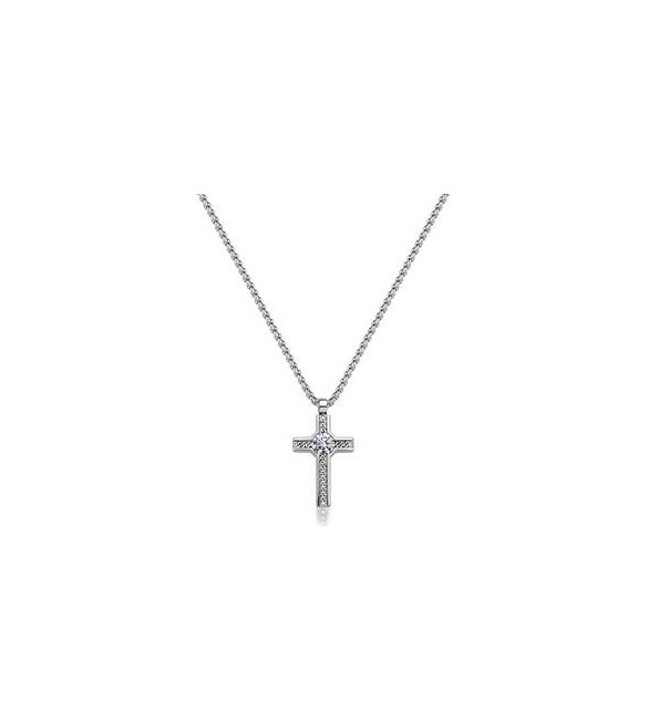 Collana Uomo Gioielli Sagapò Proud in acciaio con croce SPD39