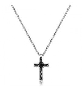 Collana Uomo Gioielli Sagapò Proud in acciaio con croce SPD40