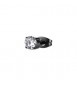 Mono Orecchino Gioielli Sagapò Tricky in acciaio brunito con zircone bianco mm 5 STK24