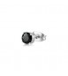 Mono Orecchino Gioielli Sagapò Tricky in acciaio con zircone nero mm 5 STK25
