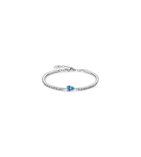 Bracciale semirigido Gioielli Brosway Desideri in acciaio con zirconi acquamarina bei118