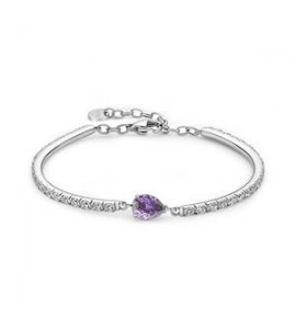 Bracciale semirigido Gioielli Brosway Desideri in acciaio con zirconi ametista bei117