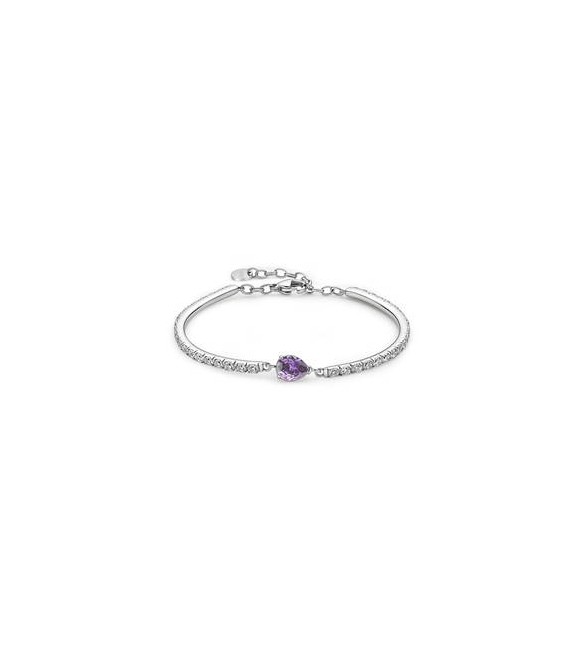 Bracciale semirigido Gioielli Brosway Desideri in acciaio con zirconi ametista bei117
