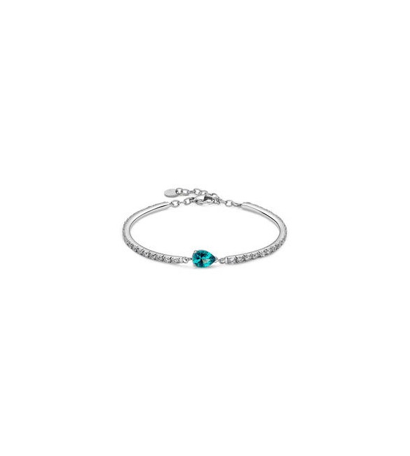 Bracciale semirigido Gioielli Brosway Desideri in acciaio con zirconi verde acqua bei119