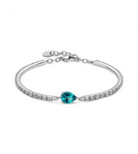 Bracciale semirigido Gioielli Brosway Desideri in acciaio con zirconi verde acqua bei119