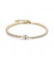 Bracciale semirigido Gioielli Brosway Desideri in acciaio dorato con zirconi bianchi bei116