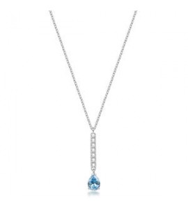 Collana Gioielli Brosway Desideri in acciaio con barretta zirconi acquamarina pear BEIN036