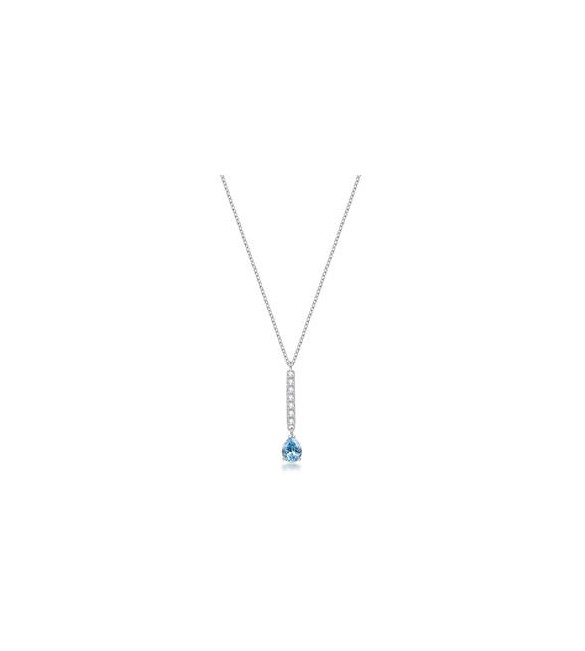 Collana Gioielli Brosway Desideri in acciaio con barretta zirconi acquamarina pear BEIN036