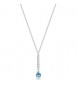Collana Gioielli Brosway Desideri in acciaio con barretta zirconi acquamarina pear BEIN036