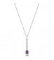 Collana Gioielli Brosway Desideri in acciaio con barretta zirconi ametista pear BEIN035