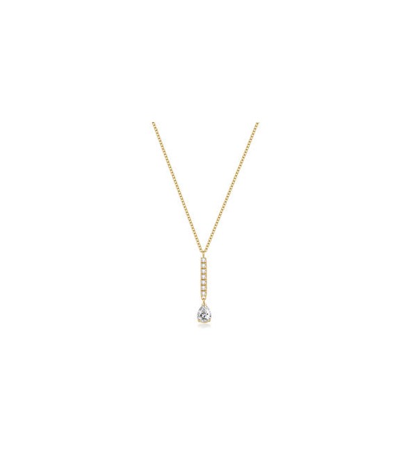 Collana Gioielli Brosway Desideri in acciaio dorato con barretta zirconi pear BEIN034