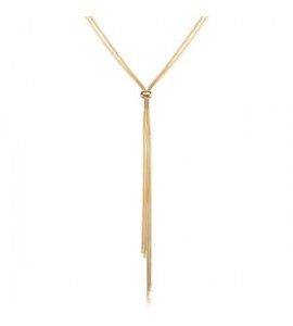 Collana lunga a y Gioielli Brosway Weave in acciaio dorato scorrevole BWV02