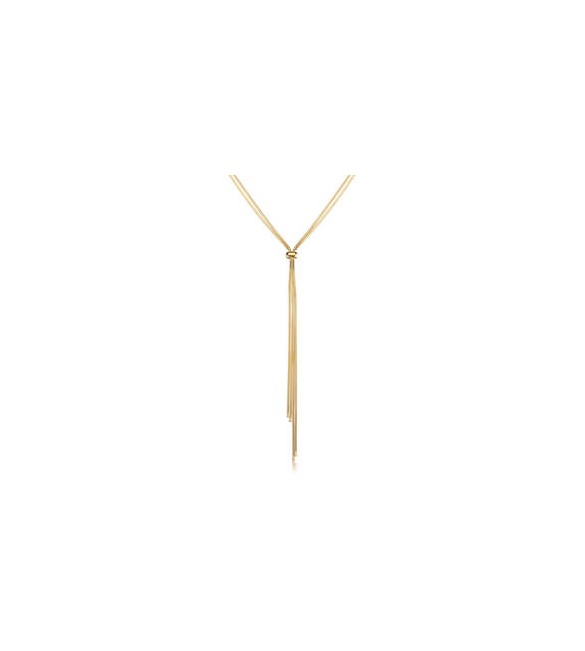 Collana lunga a y Gioielli Brosway Weave in acciaio dorato scorrevole BWV02