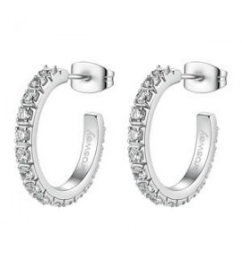Orecchini Cerchietto Gioielli Brosway Desideri in acciaio con zirconi bianchi mm 20 BEIE044