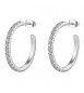 Orecchini Cerchietto Gioielli Brosway Desideri in acciaio con zirconi bianchi mm 30 BEIE046