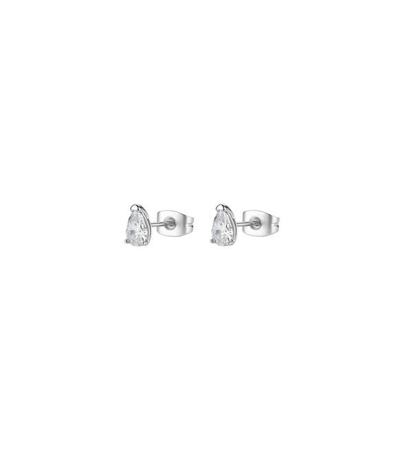 Orecchini Gioielli Brosway Desideri in acciaio con zirconi pear bianchi mm 5 beie037