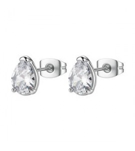 Orecchini Gioielli Brosway Desideri in acciaio con zirconi pear bianchi mm 6 beie041