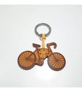 Portachiavi Keychain in cuoio La Cuoieria Made in Italy Bici p354